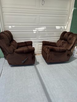 Almost new  2 brown couches recliners
