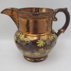 Copper Antique Lustre Blueberries Floral Creamer