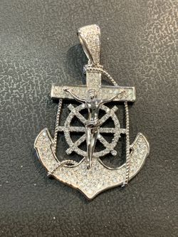 Sterling Silver 925 Iced Out Charm