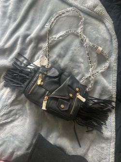 Black and gold chain purse bag vegan leather La Miel