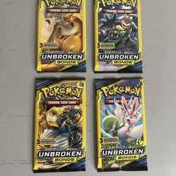 Pokemon TCG Unbroken Bonds Complete Art Set - 4 Mini Packs