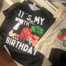 7 and birthday 5 shirts