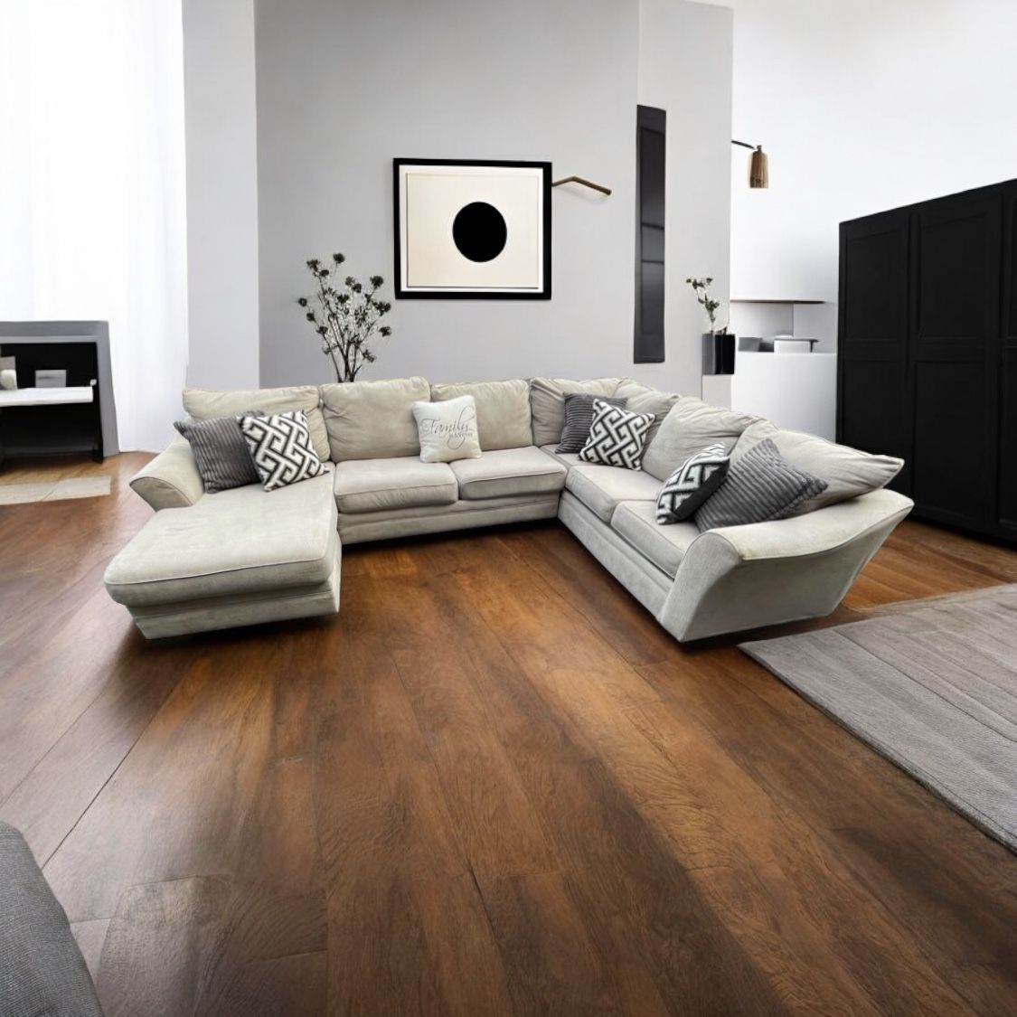 Sectional Couch For Sale. Beige. Delivery Available