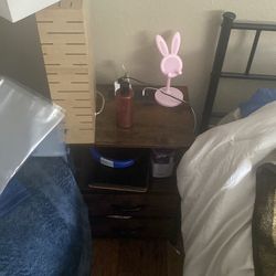 Side table with lamp