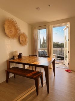 West Elm Anderson Expandable Dining Set — Table, Bench + 2 Chairs