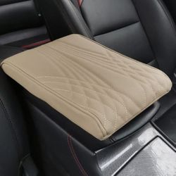 Tan Armrest Box Pad Universal For All Cars