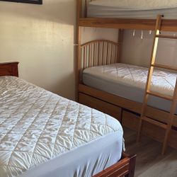 WOOD Twin Bed And Twin BunkBeds 
