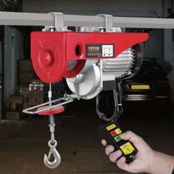 2200 lbs. Electric Chain Hoist 1600W 110V Electric Steel Wire Winch with Wireless Remote Control for Garage, Warehouse