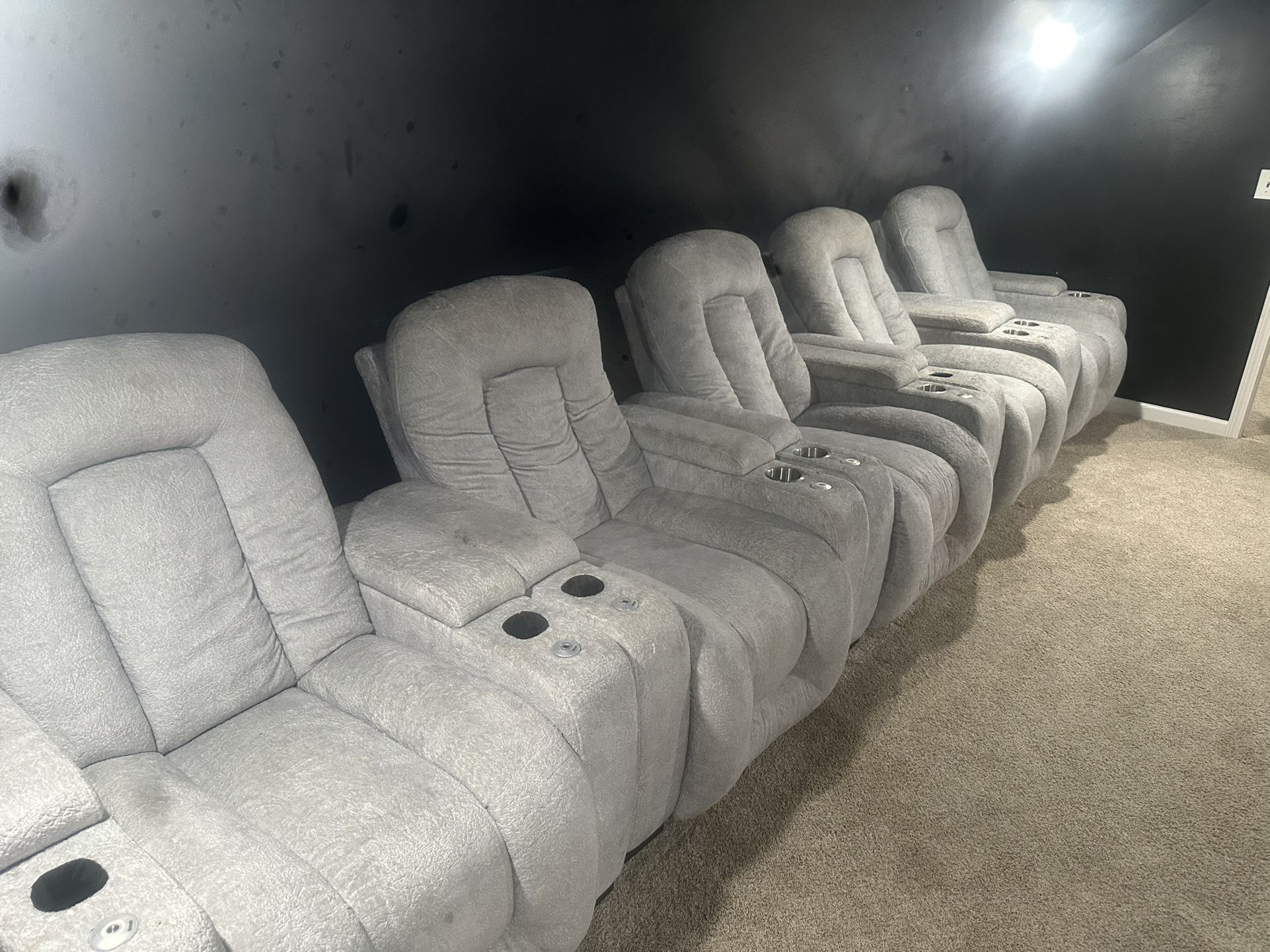 9 recliner movie room theater seats