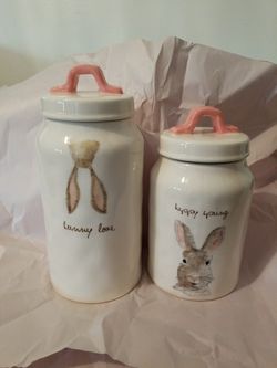 Rae Dunn bunny canister set