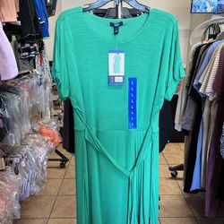 Women Chaps Green Dress Size Large