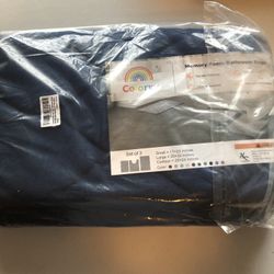 Colorxy 3 Pc Navy Memory Foam Bath Rugs - NEW