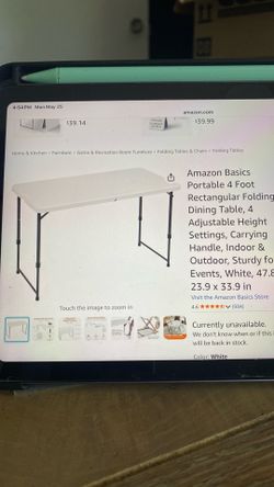 LIFETIME Fold In Half Adjustable Table