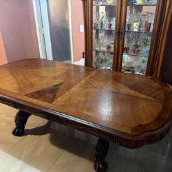 Solid Wood Dining Table Set with 4 Chairs