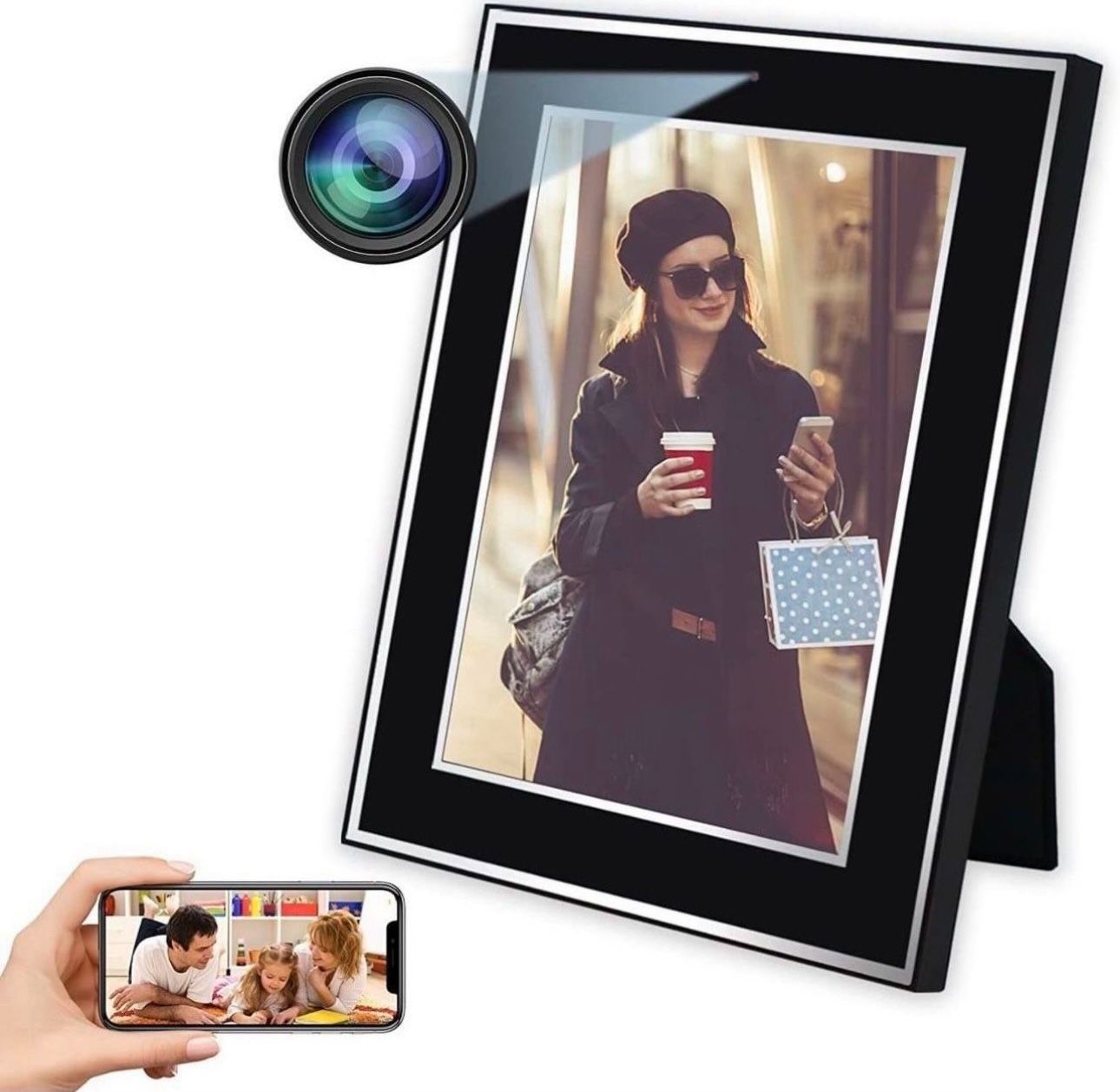 Hidden Camera Photo Frame, WiFi 1080P HD Spy Camera with Motion Detection,Nanny Cam Security Camera Indoor Video Recorder for Home/Office Surveillance