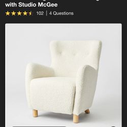 boucle chair and ottoman 