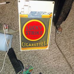Vintage Lucky Strike Porcelain Sign