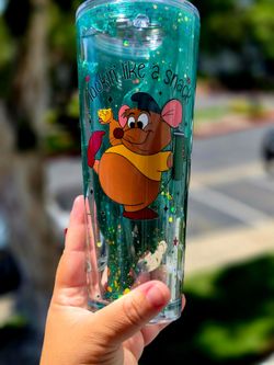 Cinderella Gus Gus snowglobe tumbler Starbucks style 24oz
