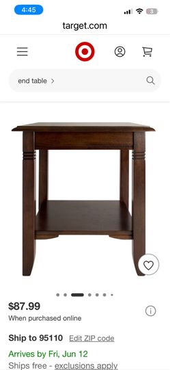 Nolan End Table Cappuccino - Winsome: Solid Wood, Composite, Ribbed Leg Detail, Fixed Shelf