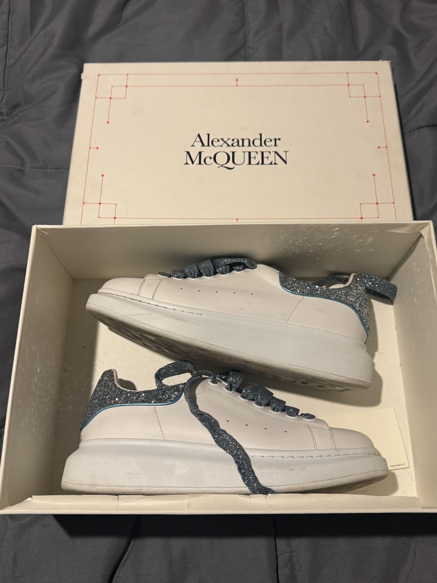 "Alexander McQueen Oversized Sneakers - Glitter Heel