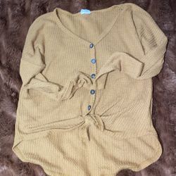 Long Sleeve Tie Front 