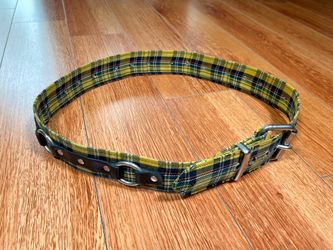 Yellow Plaid Bondage Belt