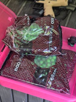 3 never opened bags of paintballs