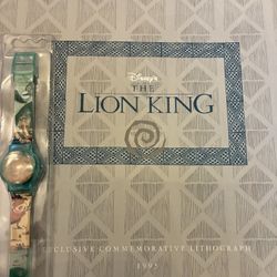 Disney Collectible The Lion King Lithograph & Digital Watch Vintage 1995