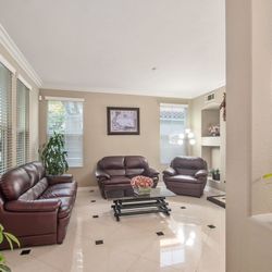 Burgundy Leather Couch Set