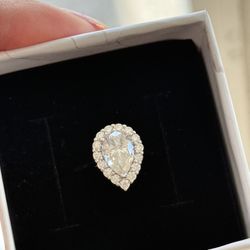 New Certified S925 Pear-Cutting Halo 1.5CT VVS1 D moissanite engagement/7