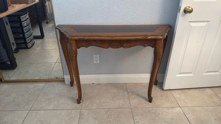 Wood and Glass Small Side Table 16 1/2 X 4 feet