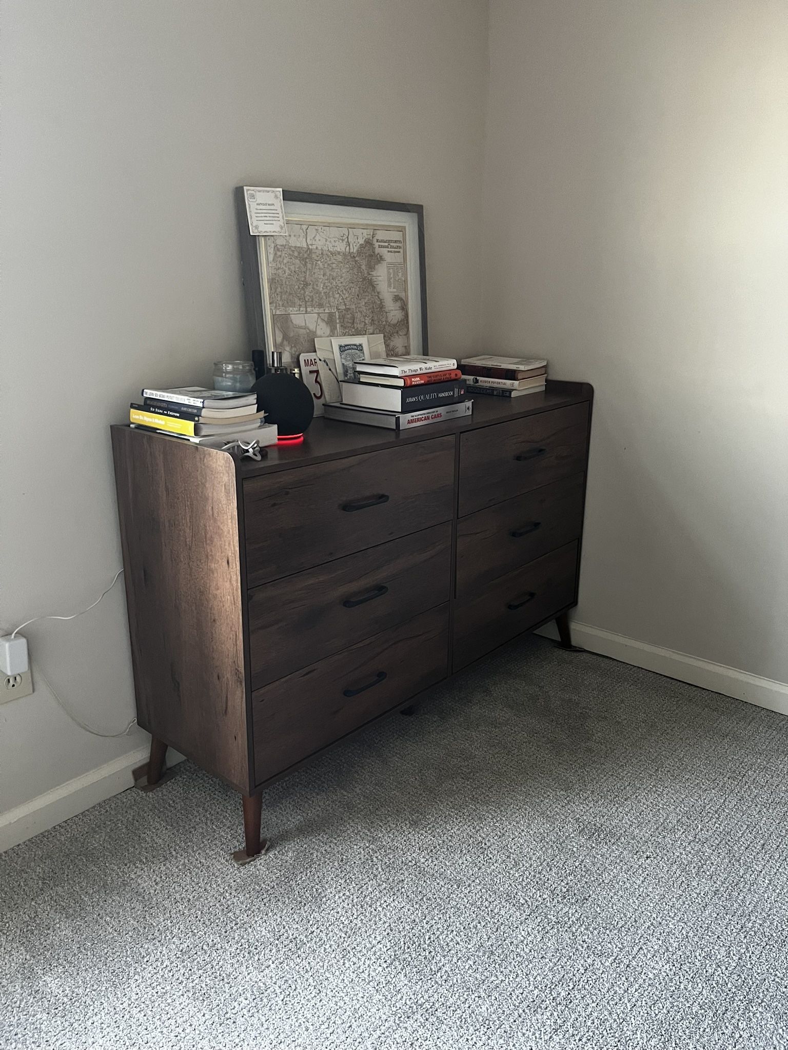 6-Drawer Wooden Dresser, Mid-Century Rustic - $170