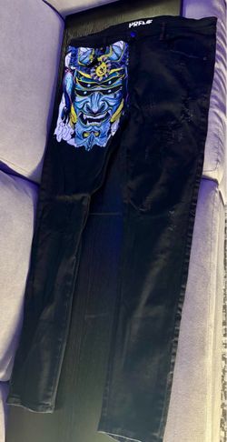 BRAND NEW Designer Black PREME Graphic Jeans Size 38x34