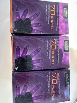 Living Solutions 70 Purple Indoor/Outdoor Light Set x3