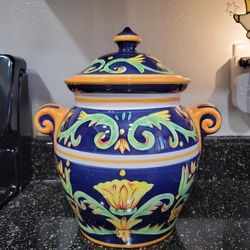Hand Painted Mezzana Cookie Jar