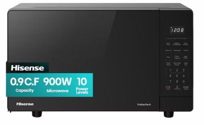 Hisense Flatbed 0.9-cu ft 900 -Watt Countertop Microwave ( Black )
