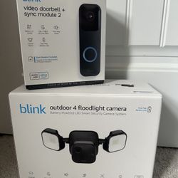 Blink Doorbell With Camera With  Module And Floodlight Camera Combo