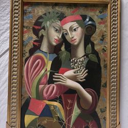 Hand-Painted Oil Painting Wooden Frame 43” x 31”