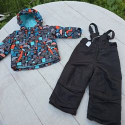 Cat & Jack Snow Bibs & Jacket Size 2T