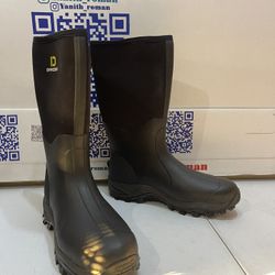 DRYCODE Rubber Boots for Men and Women, Waterproof 6mm Warm Rubber Neoprene Boots, Outdoor Rain Boot, Black, Size 14