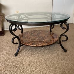 Marble Coffee Table Glass Top