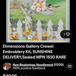 Crewel Embroidery Picture 