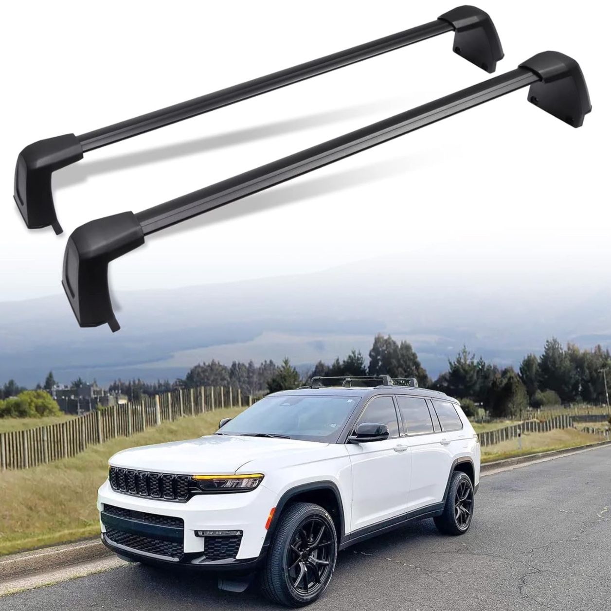 Snailfly Heavy-Duty 220 lbs Load Capacity, Upgraded Crossbars Fit for 2021-2024 Jeep Grand Cherokee L and 2022-2024 Grand Cherokee WL Roof Rack Cross 
