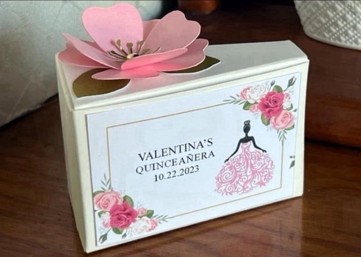 PINK DRESS GIRL Quinceanera SWEET 16 birthday party favor boxes gift