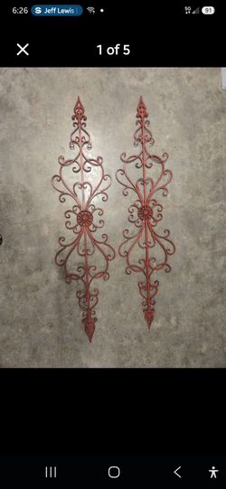 Fleur-de-lis Wrought Iron Scroll Wall Decor Set