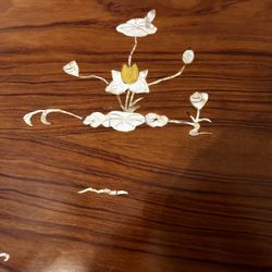 Custom Cherry Wood Table In Laid Pearl