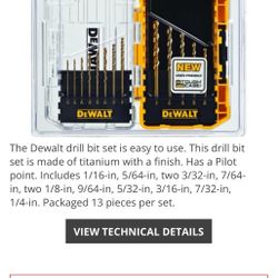 Dewalt Drill Bit Set DW1363 - Titanium