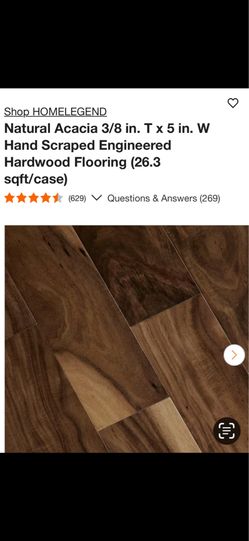 Hardwood Flooring Legend Natural Acacia 3/8 in.x5 in. Engineered (26.3 sq. ft Case $59 (sq.ft $2.24