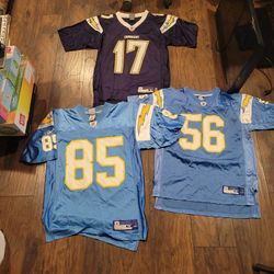 CHARGERS JERSEYS 17& 85 ADULTS 56 YOUTH $20.00 EACH MERRY CHRISTMAS 🎅 🎄#17 & #85 SOLD!!