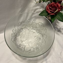 Pasari • Vintage Livia Rose Pressed Glass Bowl